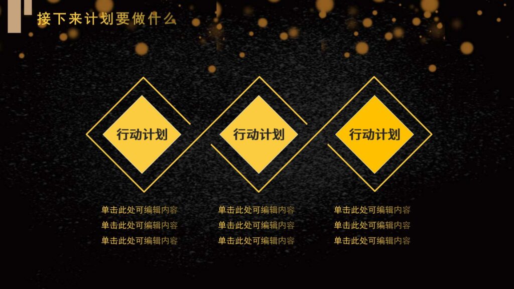 图片[20]-大气质感商务烫金工作复盘PPT模板-千文网