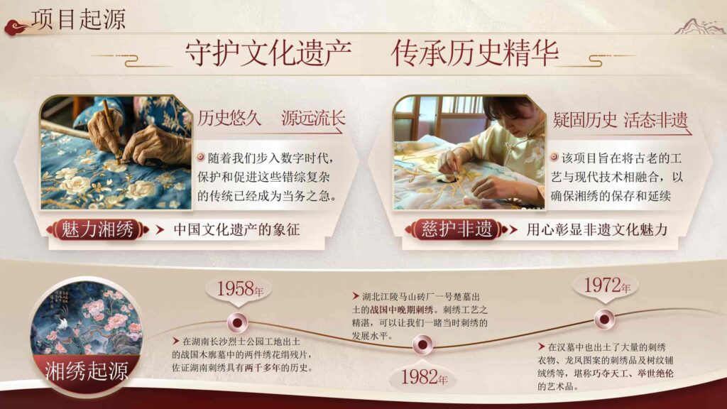 图片[2]-数字时代的湘绣非物质文化遗产保护PPT模板-千文网