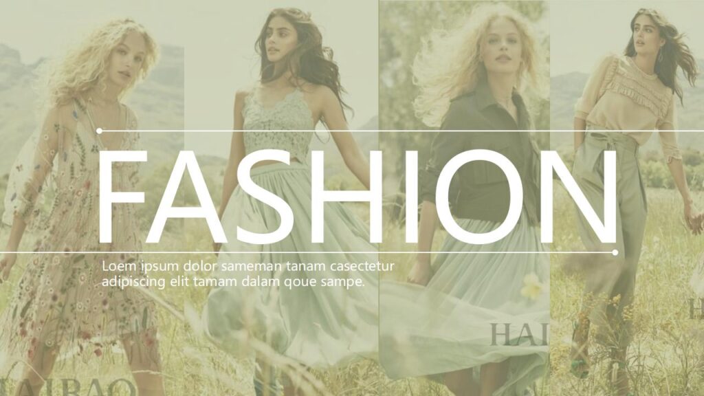 欧美大气杂志风服装品牌产品发布会PPT模板-千文网