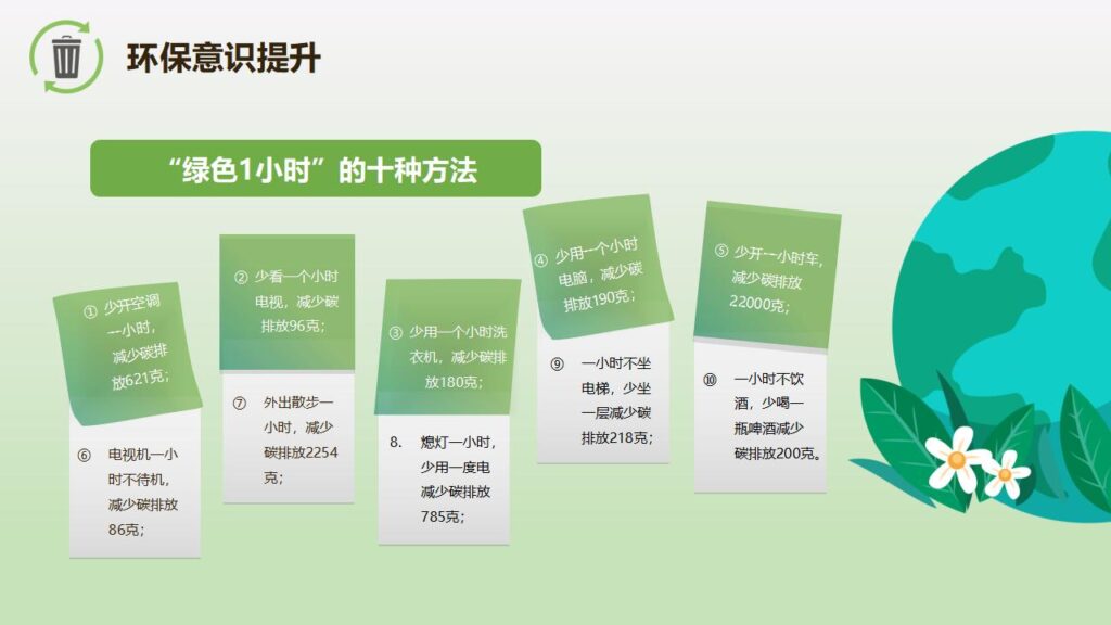 图片[24]-绿色卡通6月5日世界环境日主题班会PPT模板-千文网