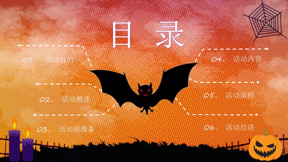 图片[3]-动态万圣节鬼灵精怪狂欢夜节日庆典PPT模板-千文网