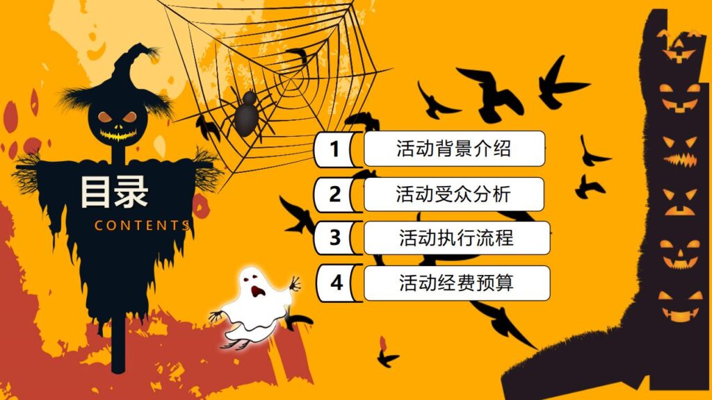 图片[2]-简约万圣节狂欢夜节日派对PPT模板-千文网