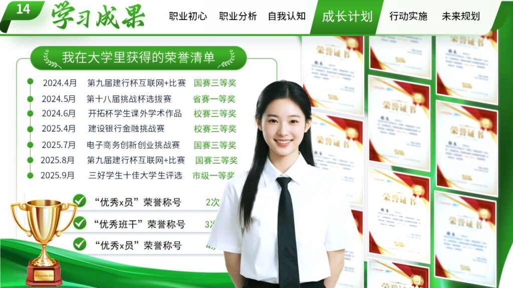 图片[23]-绿色职业规划大赛PPT模板-千文网