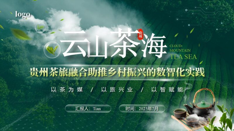 云山茶海——茶旅融合助推乡村振兴的数智化实践PPT模板-千文网